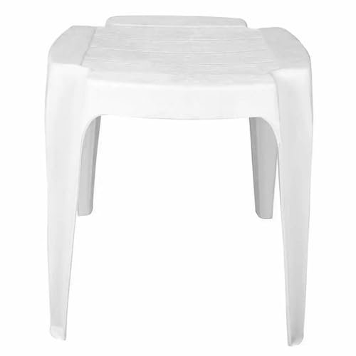 Tavolo da giardino tavolino in resina bianca interno ed esterno arredo per terrazzo giardino balcone veranda piscina