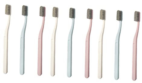 FRCOLOR Zahnbürstenset Mit Nylonborsten – 9-teilig 3 Sky- Ideal Für Die Reinigung Von Harthaar Bei Erwachsenen