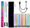 Musfunny Baguettes de batterie lumineuses à DEL : baguettes lumineuses rechargeables de 15 couleurs avec câble de charge USB, baguettes transparentes personnalisées pour adultes et enfants