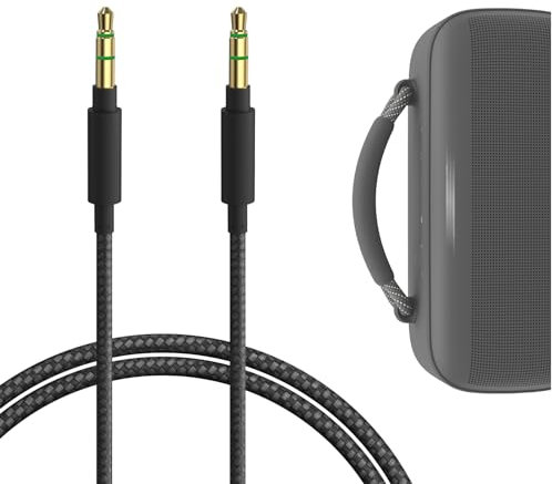 GEEKRIA Audio Cable Compatible with Bose JBL Sony Speaker Cable, (1/8) 3.5mm to 3.5mm Braided Nylon Replacement Stereo Cord (4ft/1.2m)