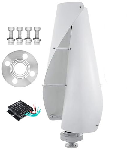 220v,100W-3000W Windturbinengenerator Set, 2 Klingen AC vertikale Spiralwindturbinenwindmühle mit Controller für Innenhoffarmen geeignet (Weiß)