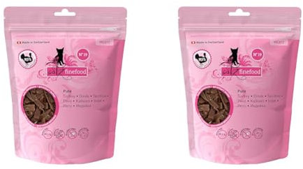 catz finefood Meatz Katzen Leckerlies Pute N° 19 - knusprige Streifen aus 100 Prozent Putenfleisch - Katzensnack für Allergiker ohne Zucker, getreidefrei (1 x 45 g) (Packung mit 2)