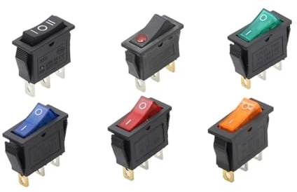 1pcs Self-locking Rocker Switch ON-OFF 2 Position 3 Pin Electrical equipment With Light Power Switch 16A 250VAC/ 20A 125VAC(On-Off-On)