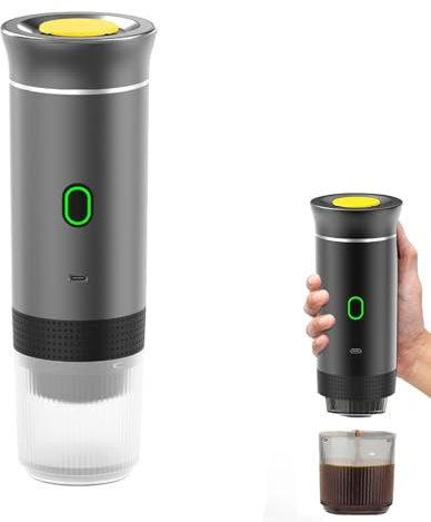 RUICUBEI 3 En 1 Cafetiere Portable Machine à Cafe,Expresso Capsule Machine a Cafe,Mini Petite Cafetières à Capsules,Café Moulu,Cafetiere Portable Pour Le Camping,Bureau,Maison,Voiture,Voyage (Gris)
