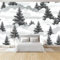 Tapete 3D Effekt Minimalismus Kiefern Wolken Fototapete Wohnzimmer 350 x 256 cm Vlies Tapeten Wandtapete Moderne Wanddeko Wand Dekoration Wohnzimmer Schlafzimmer Büro Flur