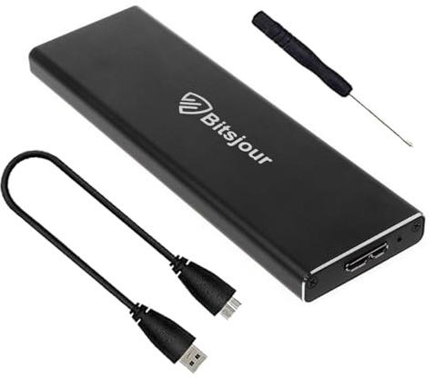 Bitsjour MacBook Air 2012 SSD Enclosure 7+17 pin, 5Gbps USB 3.0 External Portable Case for Mid 2012 A1465/A1466 Hard Drive
