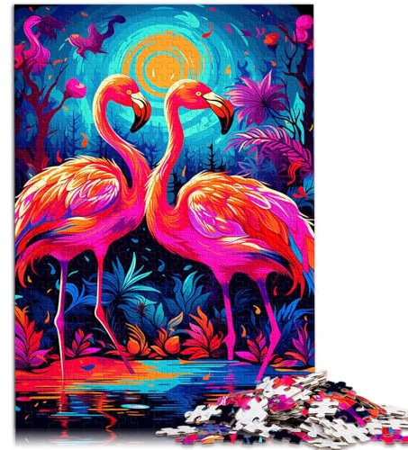 2000-teiliges Puzzle für Erwachsene, Kunst, Psychedelischer Flamingo, dekomprimierend, intellektuelles Lernspielzeug, Kunstwerk, Geschenk, 27,56 x 39,37 Zoll