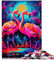 2000-teiliges Puzzle für Erwachsene, Kunst, Psychedelischer Flamingo, dekomprimierend, intellektuelles Lernspielzeug, Kunstwerk, Geschenk, 27,56 x 39,37 Zoll