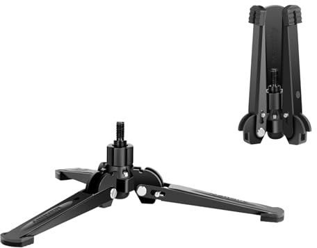 Manbily M-2 Monopod Base 3/8 Screw with Three Feet, Mini Desktop Tripod, Monopods Foot Stand Support Travel for DSLR Camera Ball Fluid Head Camcorder, Tilt 20° & Rotate 360° (Black)