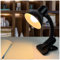 Adjustable Desk Lamp with Clamp for Bed, Study, and Reading - Modern Clip Light, E27 Bulb, 40W, Adjustable Arm, Black/White (Black)