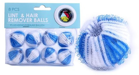 Tool & Tree anti-Fussel-Kugeln Waschmaschine 8 Stück – Fusselentferner & Tierhaarentferner für Kleidung – Fusselball Ø35mm aus Nylon & PP – Wiederverwendbare Waschbälle gegen Hunde- & Katzenhaare