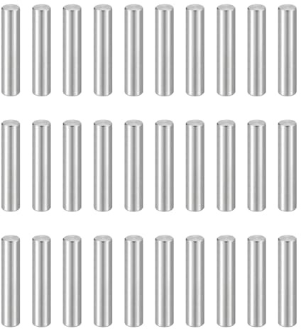 sourcing map Lot de 50 chevilles cylindriques M3 (3 mm) x 15 mm en acier inoxydable 304 pour appareils métalliques, meubles en bois, installation à faire soi-même, argent