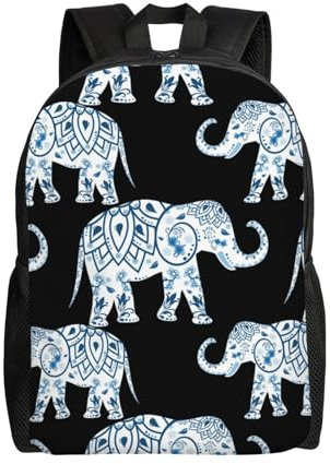 ANABPRMA Indianerstämme wasserabweisender Oxford-Laptop-Rucksack mit vollständigem Frontdruck, passend für 15-Zoll-Laptop, Reise-Tagesrucksack, Elephant2, One size