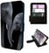 Elephant Wallet Phone Case Flip Cover Compatible with iPhone SE 7 8 X XR 11 12 13 14 15 16 16E Plus Mini Pro Max – Faux Leather Elephants Snuggling Print