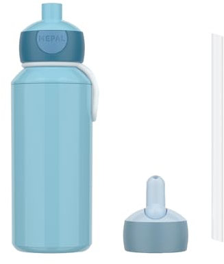 Mepal Campus Trinkflasche Pop-Up mit Flip-Up Ersatz-Verschlussdeckel, Auslaufsichere Wasserflasche für Kindergarten & Schule, Spülmaschinenfest, 400 ml, Cool Blue