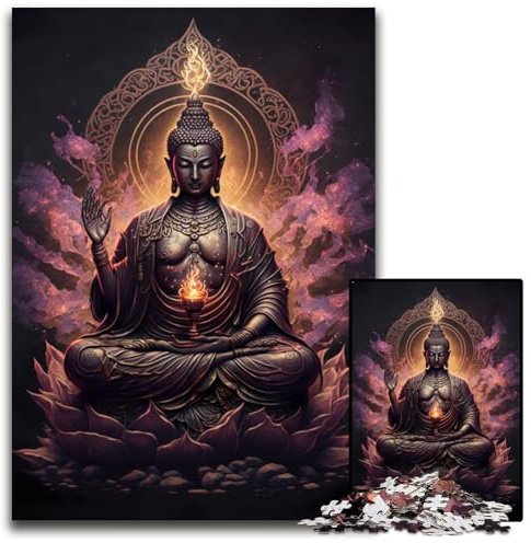Buddha-Puzzle, 1000 Teile, Papppuzzle für Erwachsene, perfekt für Teenager und Sammler, ideale Heimdekoration und Reisegeschenk, 26x38cm/10,23x14,96 Zoll