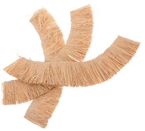 NESTINGHO Lot de 3 Mini-toits de Chaume Artificiels 6x30 Cm en Paille Synthétique Naturelle pour Maquettes, Décoration de Cabanes Miniatures, Bricolage DIY et Modélisme Architectural