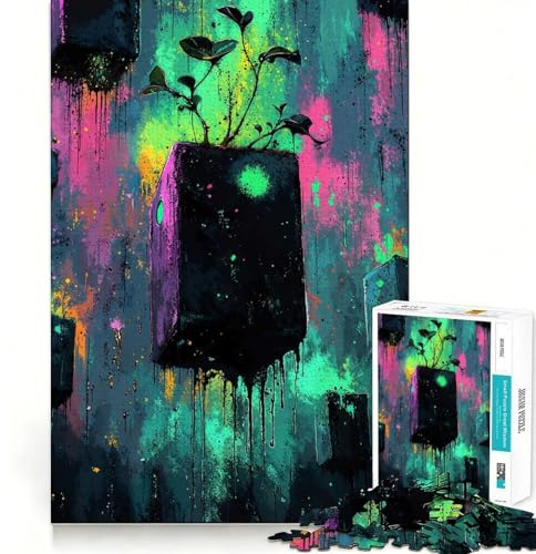 Suspended Growth Neon Eden Puzzles, 1000 Teile für Erwachsene, Denksportaufgabe, Entspannung pur, klare Schnitte, Sammlerstück 38x52cm