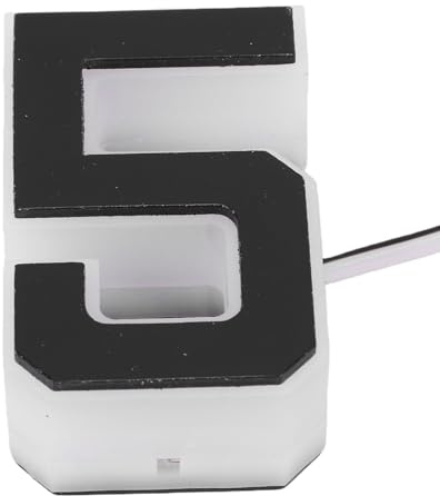 TIKATARER LED-Hausnummernleuchte, Adressschild mit Acryl-Hintergrundbeleuchtung, Nummer 5, 12-V-DC-Stecker, Warme Beleuchtung, IP44 Wetterfest für Außentür und Tor