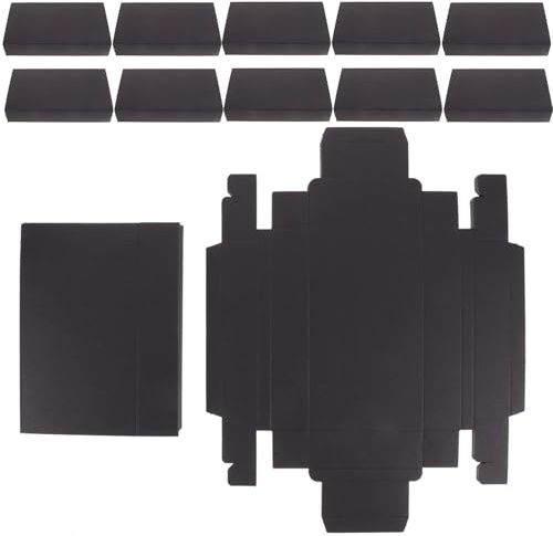 Boîte à Tiroirs en Kraft Noir 12 Pièces pour Bonbons et Savonnette | Papier Kraft Léger, Format Compact Peu Encombrant, Facile à Transporter