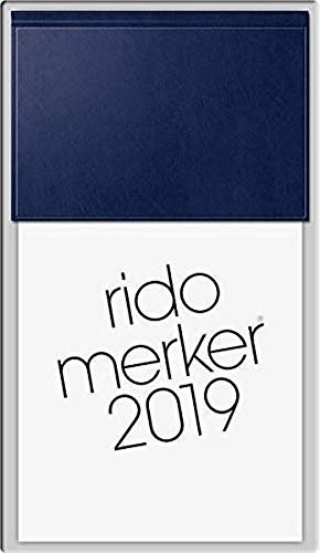 rido/idé Baier & Schneider 703500338 Tischkalender Merker (1 Seite = 1 Tag, 108 x 201 mm, Miradur-Einband, Kalendarium 2020) dunkelblau