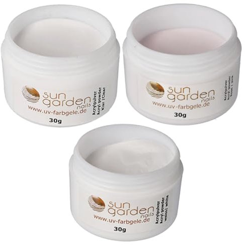 Kit de acrylique Poudre, 30g Transparente, 30g Blance, 30g Rose