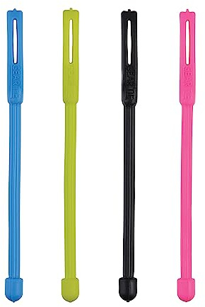 Nite Ize Gear Tie Cordable, The Original Reusable Rubber Twist Tie with Stretch-Loop For Cord Management + Storage, 3-Inch, Assorted Colors, 4 Pack, Made in the USA
