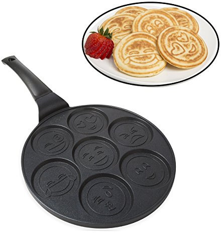 Good Cooking Emoji Smileys Pfannkuchen Pfanne Kuchen klebrig Heizplatte mit 7 einzigartige Flapjack umgehen