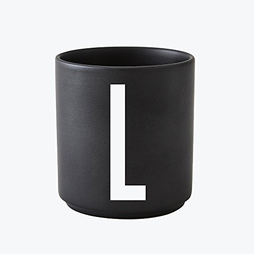 Design Letters - Becher - Buchstabentasse - Buchstabe: L - Porzellan - Schwarz - Arne Jacobsen