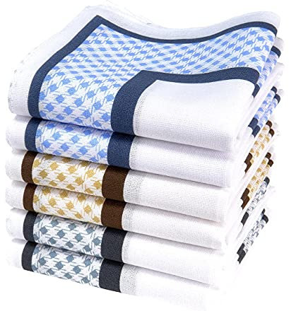 merrysquare - Bedruckte Taschentücher für Männer - Großformat 40cm x 40cm - 6 Stück - 100% Baumwolle (Huanca)