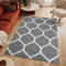 TAPISO Luxury Teppich Kurzflor Modern Marokkanisch Geometrisch Gitter Rauten Muster Grau Hellgrau Weiß Wohnzimmer Schlafzimmer ÖKOTEX 200 x 300 cm
