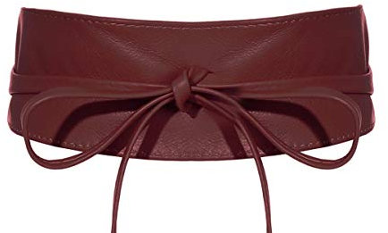 malito – Damen Taillengürtel aus 100% weichem Echtleder – Onesize Bindegürtel mit verstellbarem Taillenband – breiter Wickelgürtel mit Schleife – Hüftgürtel G100 (Bordeaux)