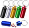 NATUCE 6PCS Waterproof Pill Bottle, Small Pill Box Case with Keyring, Aluminum Pill Holder Box, Outdoors Medicine Bottle, Pill Box Keyring, Metal Pill Box, Travel Pill Bottle for Outdoor