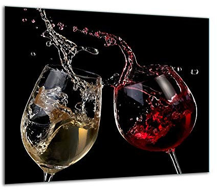 TMK Hob Cover Plate, One-Piece Glass Electric Hob/Induction Hob Protection, Splash Guard, Glass Plate, Chopping Board, Wine, 60 x 52 cm