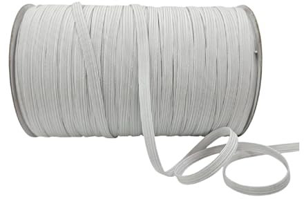 200 Metros Goma Elástica para Mascarillas, Cinta Elastica Costura, Goma Elastica, Cinta Elastica Plano Tela Blanco para Coser Y Manualidades DIY Cordon Elastico Costura.(200mX4mm) Blanco