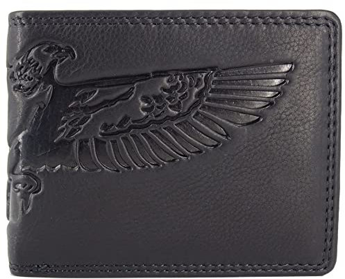 Hill Burry RFID Wings Flügel Adler Geldbörse Leder Herren Geldbeutel Portemonnaie Querformat
