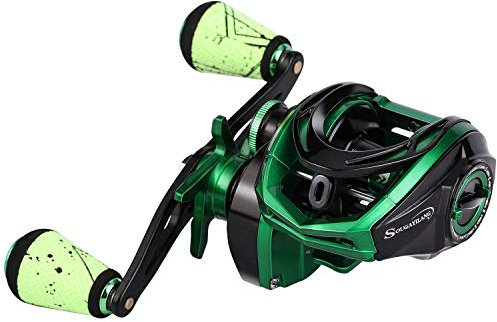 Sougayilang Baitcast-Rolle, 8,2 kg, Kohlefaser, Baitcaster, unerreichte, erschwingliche High-Tech-Innovation, Baitcast-Angelrollen – Grün für Rechtshänder
