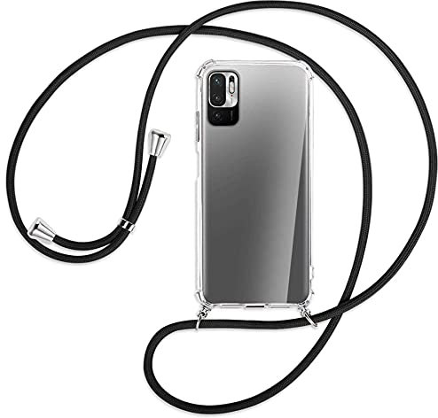 mtb more energy® Handykette kompatibel mit Xiaomi Redmi Note 10 5G, Poco M3 Pro 5G (6.5'') - schwarz - Smartphone Hülle zum Umhängen - Anti Shock Full TPU Case