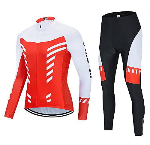 MAOTN Langarm radanzüge für Herren und Damen, Dicke Radsport trägerhosen Radhose, atmungsaktives und schnell trocknendes MTB rennrad warmes Fahrrad Bekleidung radtrikot Anzug,Style1,XL