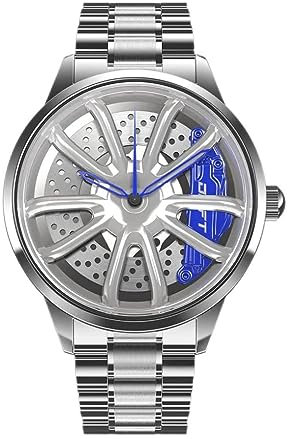 DriftElement Performance GT Felgenuhr Herren - Sportwagen Männer Armbanduhr im 3D Design - Custom Designer Uhr mit Mineralglas - Quarzuhr (Grün)