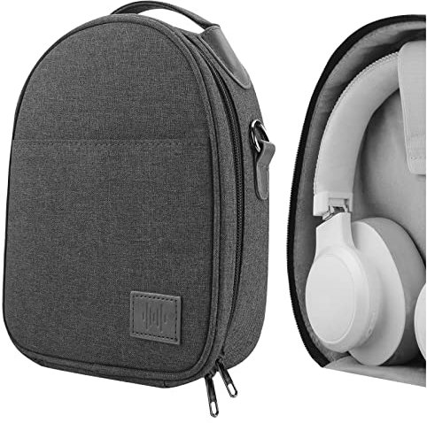 Geekria Kopfhörertasche, kompatibel mit JBL Tune770NC, TUNE750NC, Tune 570BT, Sennheiser Momentum 4 Leak, PXC 550II, Ersatz-Tragetasche mit Kabelaufbewahrung (Grau)