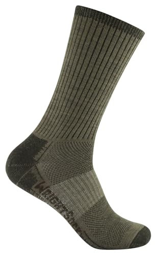 Wrightsock Profi Wandersocke in Timber-Braun, Modell Merino Stride, Anti-Blasen-System, doppel-lagig, Crew lang, Gr. XL