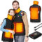 Beheizbare Weste für Herren Damen,Beheizbare Jacke mit 14400mAh QC3.0 Powerbank,Beheizte Heizweste mit 10 Stunden Betriebsdauer,Dual-Schalter,Wasserdichte Heizjacke zum Klettern,Wandern,Camping (XL)