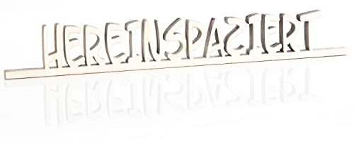 Logbuch-Verlag Holzschriftzug Hereinspaziert Willkommen für Dekokränze zum Binden oder Hinstellen für Gäste 24,5 x 3,4 cm Deko Schriftzug