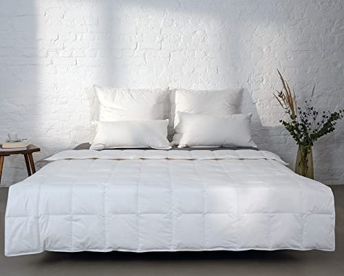BEFA NATUR Bett-Set Made in Germany: 2X Daunendecke 135x200 cm (90% Daunen, 10% Federn) + 2X Federkissen 80x80 cm (100% Federn), Sommer, für Allergiker, Öko-Tex 100, EN 12934, Downpass Zertifiziert