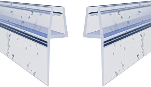 WITEN&NOCK Duschdichtungen 100cm 2er Set mit extra langer Dichtfahne Ersatzdichtung für Falttür Drehfalttür Dichtungsprofile Duschtür Dichtung Gerade Glasstärke 5 mm 6 mm