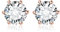 JewelryPalace Orecchini a Bottone Donna Argento 925 con Cubica Zirconia, Piercing a Lobo con Pietra a Taglio Rotondo, Solitario in Oro Rosa Matrimonio Set Gioielli