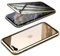 Privacy Case for iPhone SE 2020/2022 & iPhone 8/7 Magnetic Phone Case,Front and Back Tempered Glass 360° Full Body Case,Metal Bumper with Anti Peep Screen and Crystal Clear Back Cover,Gold
