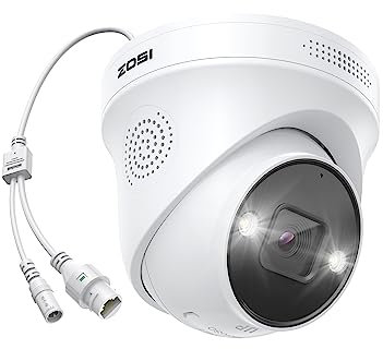 ZOSI 4K PoE Überwachungskamera Aussen mit Personen- und Autoerkennung, 8MP IP Dome Kamera mit 2 Wege Audio, Funktioniert PoE-NVRs, C225