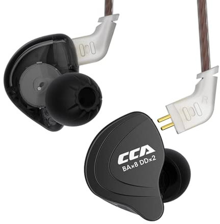 YINYOO CCA C10 in Ear Monitors, IEM Earphones with 4ba 1dd Hybrid Drivers Detachable Tangle-Free Cable Wired Earbuds Headphones for Musicians Singers Audiophile